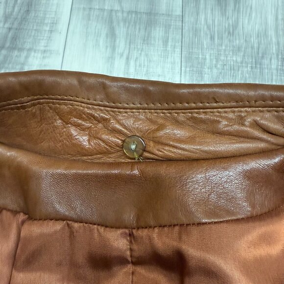 ✅Womens XL Damselle Leather Fringed Jacket W/Toggle Buttons Belt *NO FUR COLLAR - Picture 9 of 11